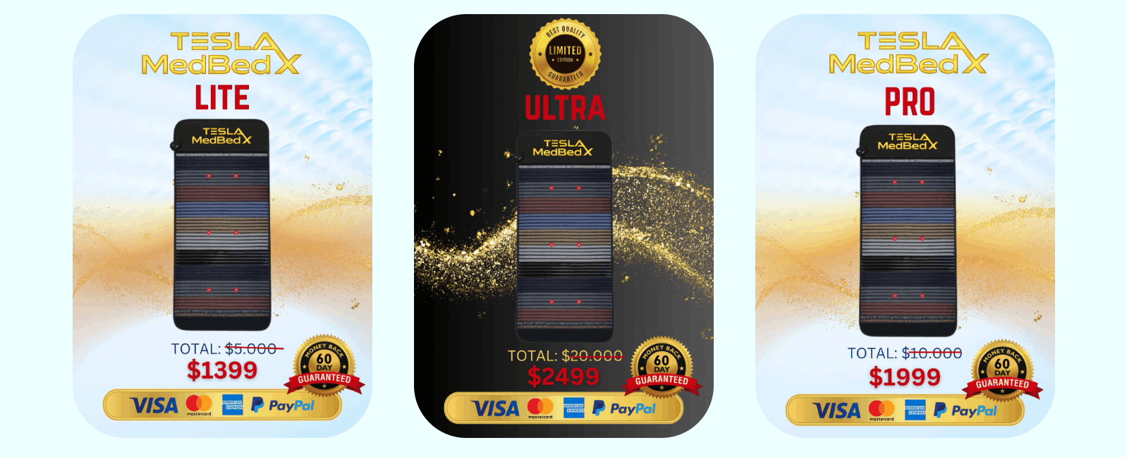 Tesla Medbed X price table